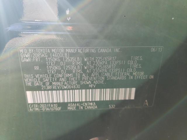 Photo 10 from auction – 2013 TOYOTA RAV4 XLE with VIN 2T3RFREV7DW064830