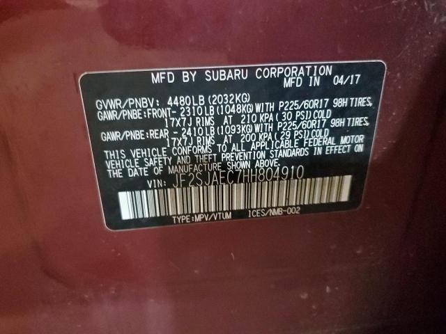 Photo 10 from auction – 2017 SUBARU FORESTER 2 with VIN JF2SJAEC7HH804910
