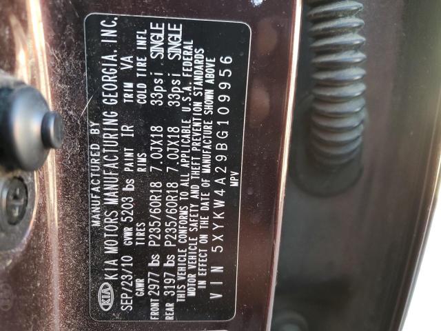 Photo 10 from auction – 2011 KIA SORENTO SX with VIN 5XYKW4A29BG109956
