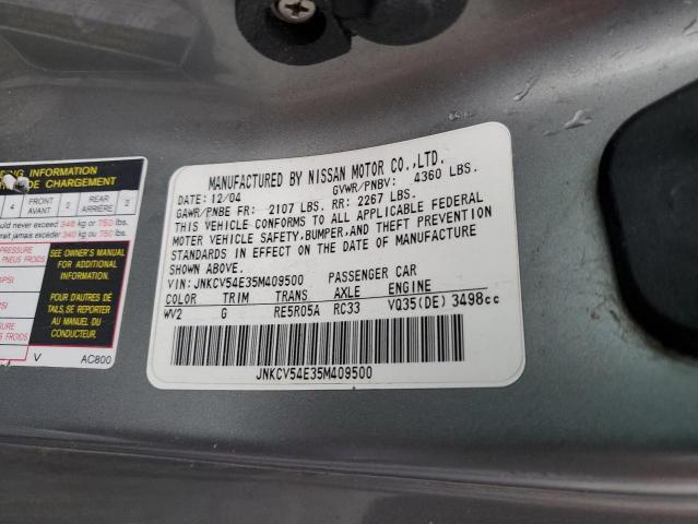 Photo 10 from auction – 2005 INFINITI G35 with VIN JNKCV54E35M409500