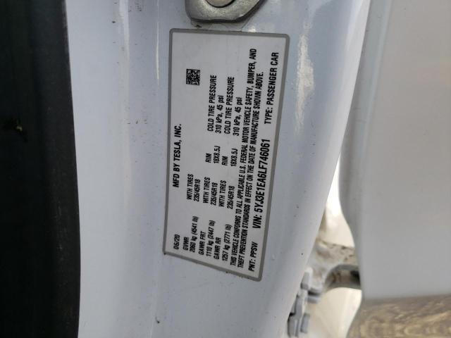 Photo 10 from auction – 2020 TESLA MODEL 3 with VIN 5YJ3E1EA6LF746061