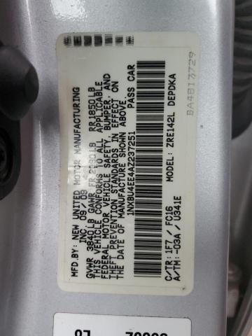 Photo 10 from auction – 2010 TOYOTA COROLLA BA with VIN 1NXBU4EE4AZ237251
