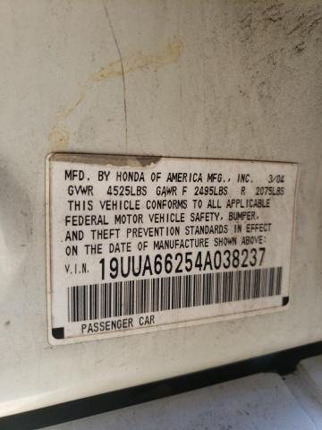 Photo 10 from auction – 2004 ACURA TL with VIN 19UUA66254A038237