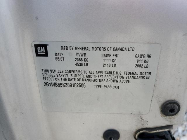 Photo 10 from auction – 2008 CHEVROLET IMPALA LS with VIN 2G1WB55K389182606
