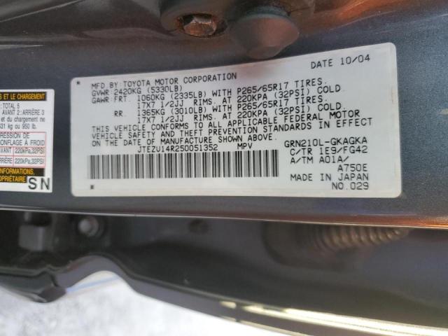 Photo 10 from auction – 2005 TOYOTA 4RUNNER SR with VIN JTEZU14R250051352