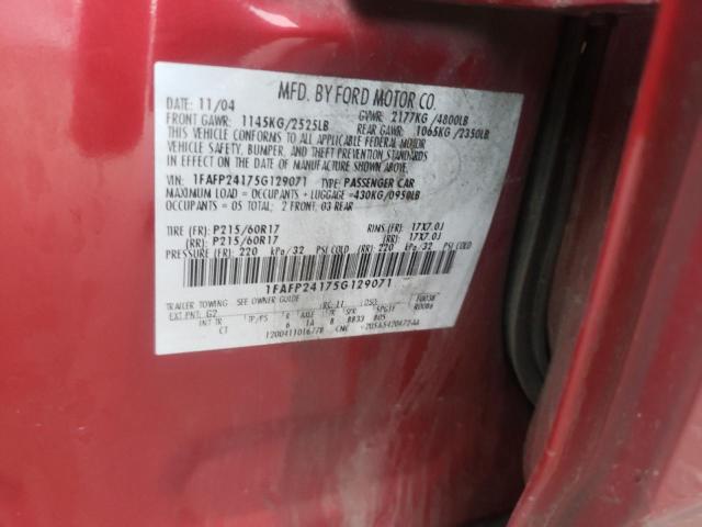 Photo 10 from auction – 2005 FORD FIVE HUNDR with VIN 1FAFP24175G129071