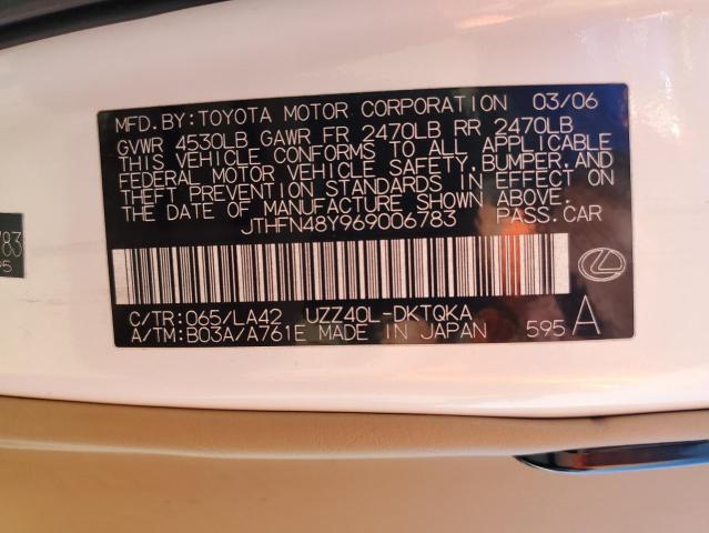 Photo 10 from auction – 2006 LEXUS SC 430 with VIN JTHFN48Y969006783