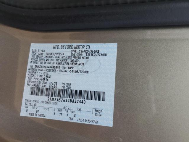 Photo 10 from auction – 2004 FORD FREESTAR S with VIN 2FMZA57654BA32440