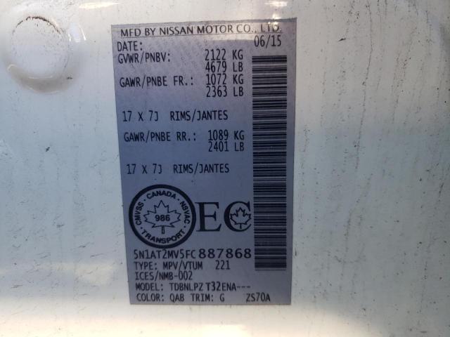 Photo 10 from auction – 2015 NISSAN ROGUE S with VIN 5N1AT2MV5FC887868