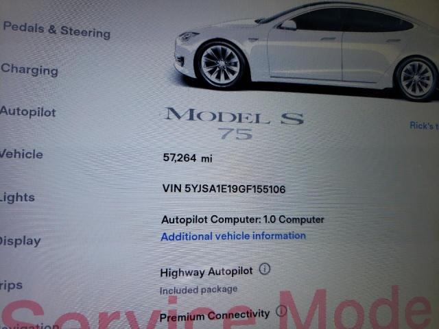 Photo 8 from auction – 2016 TESLA MODEL S with VIN 5YJSA1E19GF155106