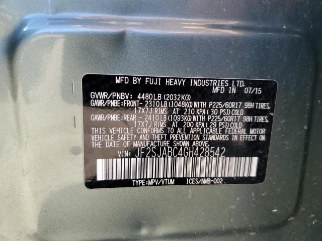 Photo 10 from auction – 2016 SUBARU FORESTER 2 with VIN JF2SJABC4GH428542