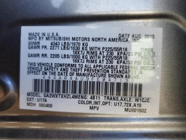 Photo 10 from auction – 2015 MITSUBISHI OUTLANDER with VIN 4A4AR4AU9FE047132