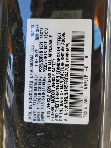 Photo 10 from auction – 2014 HONDA ODYSSEY TO with VIN 5FNRL5H95EB044700