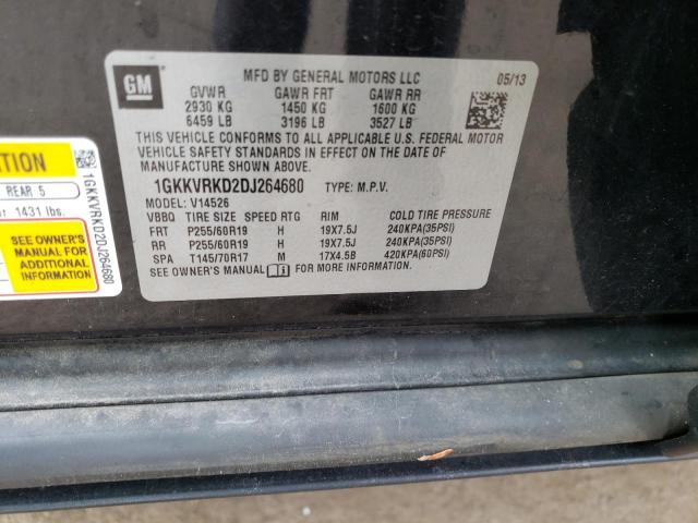 Photo 10 from auction – 2013 GMC ACADIA SLT with VIN 1GKKVRKD2DJ264680