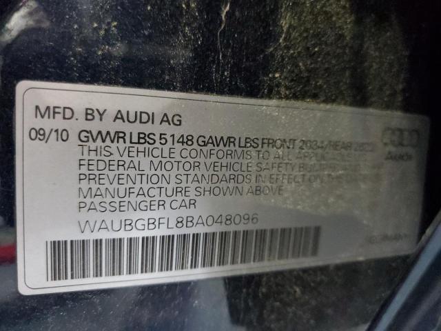 Photo 10 from auction – 2011 AUDI S4 PREMIUM with VIN WAUBGBFL8BA048096