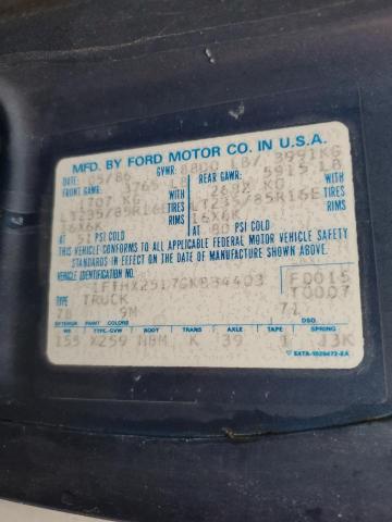 Photo 10 from auction – 1986 FORD F250 with VIN 1FTHX2517GKB34403
