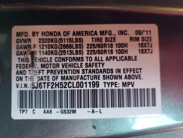 Photo 10 from auction – 2012 HONDA CROSSTOUR with VIN 5J6TF2H52CL001199