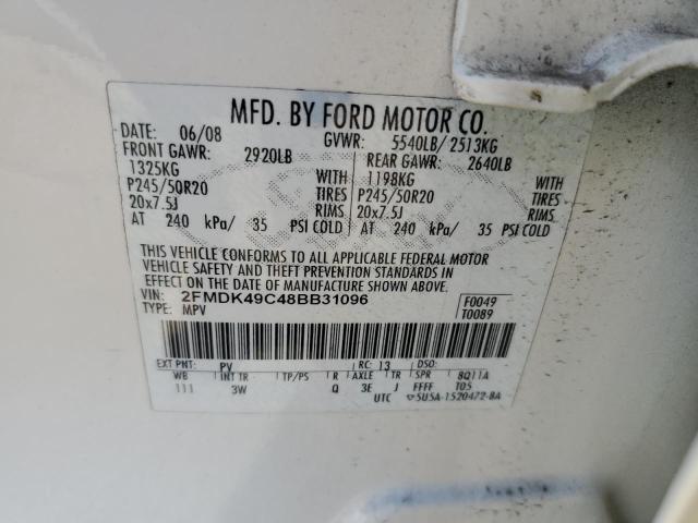 Photo 10 from auction – 2008 FORD EDGE LIMIT with VIN 2FMDK49C48BB31096