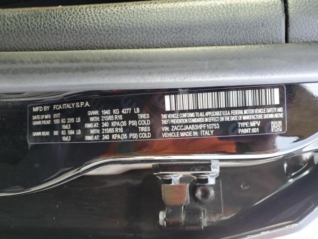 Photo 10 from auction – 2017 JEEP RENEGADE S with VIN ZACCJAAB3HPF10753