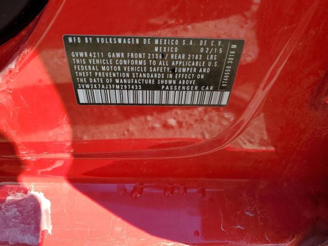 Photo 10 from auction – 2015 VOLKSWAGEN JETTA BASE with VIN 3VW2K7AJ3FM297433