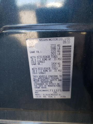 Photo 10 from auction – 2015 NISSAN PATHFINDER with VIN 5N1AR2MN4FC711571
