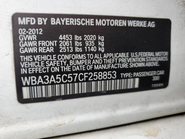 Photo 10 from auction – 2012 BMW 328 I with VIN WBA3A5C57CF258853