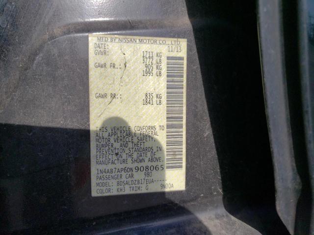 Photo 10 from auction – 2013 NISSAN SENTRA S with VIN 1N4AB7AP6DN908065