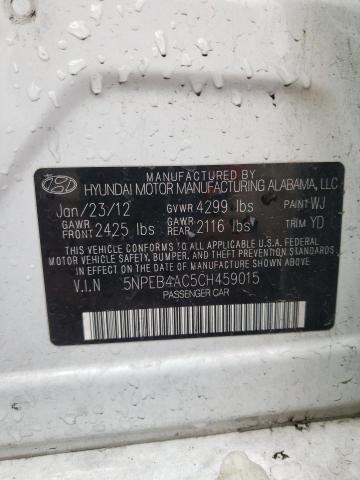 Photo 10 from auction – 2012 HYUNDAI SONATA GLS with VIN 5NPEB4AC5CH459015