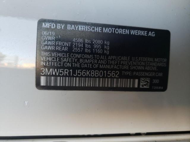 Photo 10 from auction – 2019 BMW 330I with VIN 3MW5R1J56K8B01562