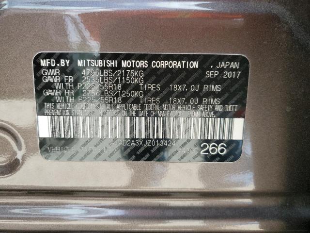 Photo 10 from auction – 2018 MITSUBISHI OUTLANDER with VIN JA4AD2A3XJZ013424