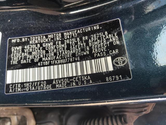 Photo 10 from auction – 2017 TOYOTA CAMRY LE with VIN 4T1BF1FK8HU778746