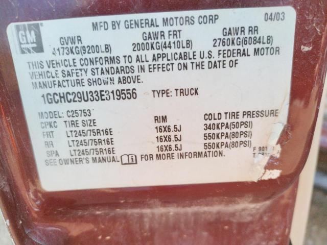 Photo 10 from auction – 2003 CHEVROLET SILVERADO with VIN 1GCHC29U33E319556