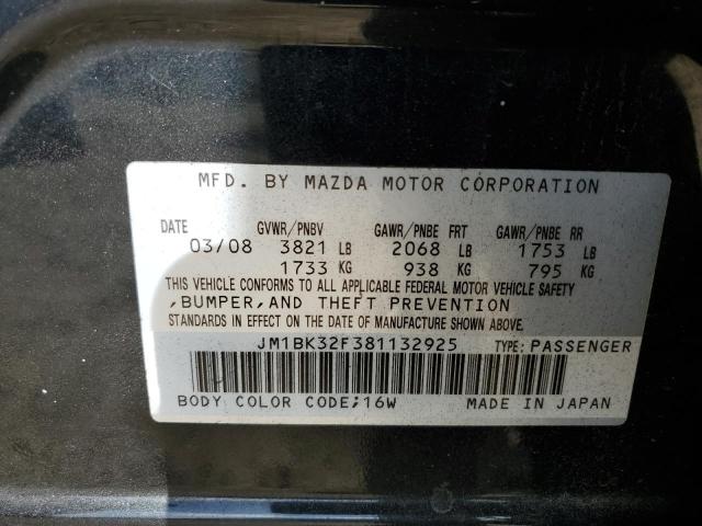 Photo 10 from auction – 2008 MAZDA 3 I with VIN JM1BK32F381132925