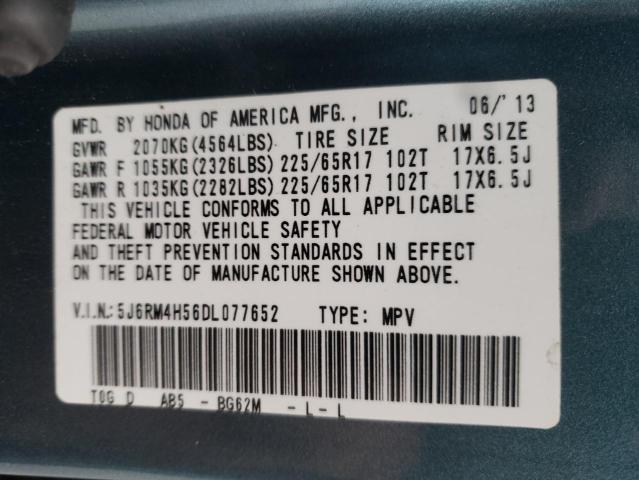 Photo 10 from auction – 2013 HONDA CR-V EX with VIN 5J6RM4H56DL077652