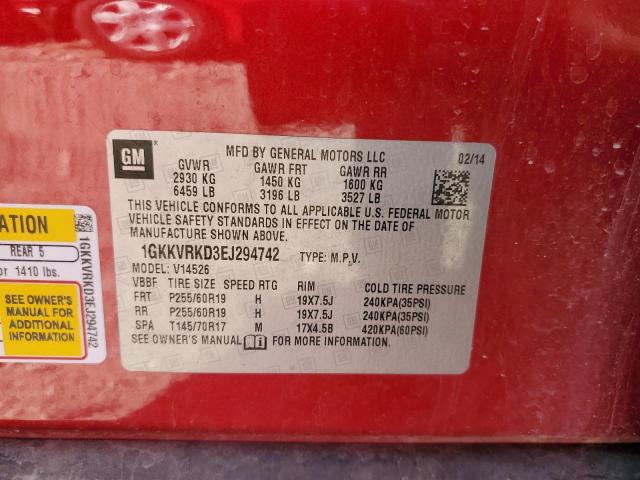 Photo 10 from auction – 2014 GMC ACADIA SLT with VIN 1GKKVRKD3EJ294742