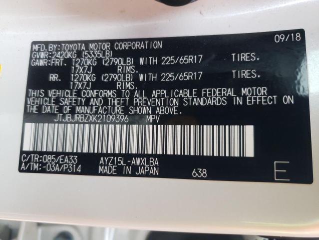 Photo 10 from auction – 2019 LEXUS NX 300H with VIN JTJBJRBZXK2109396