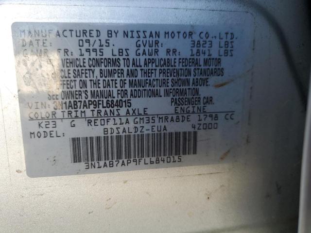 Photo 10 from auction – 2015 NISSAN SENTRA S with VIN 3N1AB7AP9FL684015