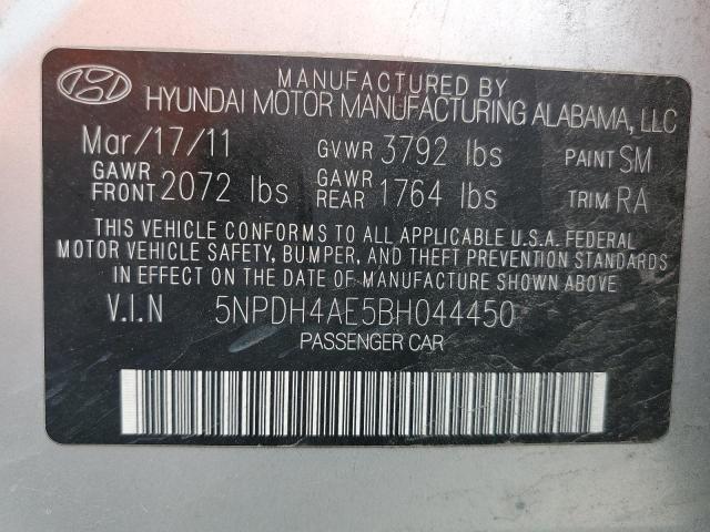 Photo 10 from auction – 2011 HYUNDAI ELANTRA GL with VIN 5NPDH4AE5BH044450