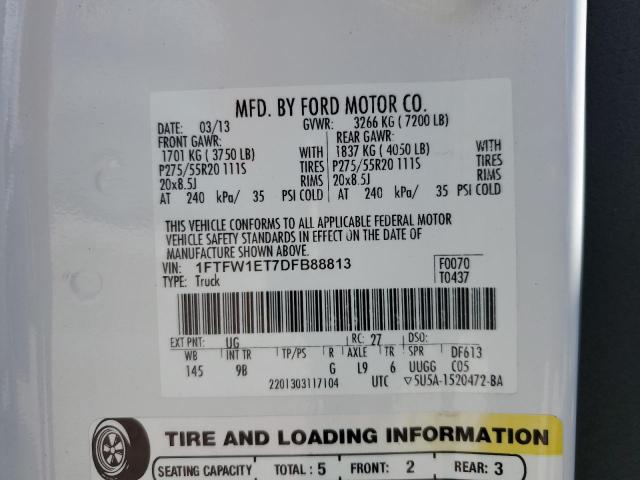 Photo 10 from auction – 2013 FORD F150 SUPER with VIN 1FTFW1ET7DFB88813
