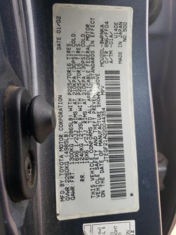 Photo 10 from auction – 2002 TOYOTA HIGHLANDER with VIN JTEGF21A220044354