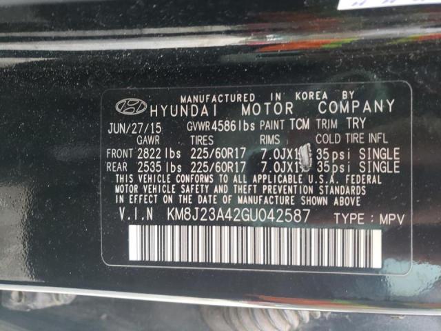 Photo 10 from auction – 2016 HYUNDAI TUCSON SE with VIN KM8J23A42GU042587