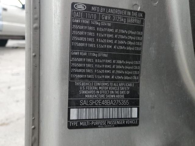 Photo 10 from auction – 2011 LAND ROVER RANGE ROVE with VIN SALSH2E48BA275355