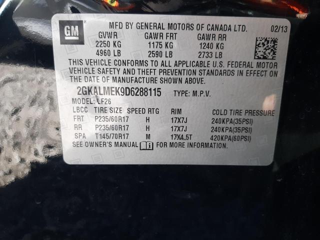 Photo 10 from auction – 2013 GMC TERRAIN SL with VIN 2GKALMEK9D6288115