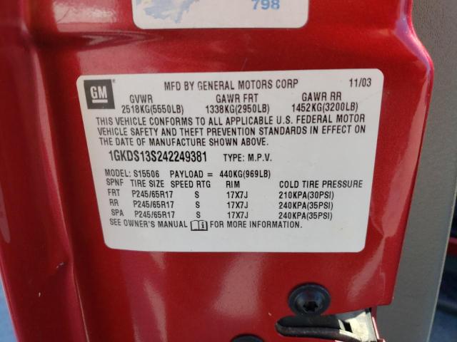 Photo 10 from auction – 2004 GMC ENVOY with VIN 1GKDS13S242249381