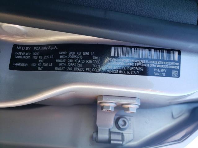 Photo 10 from auction – 2016 JEEP RENEGADE L with VIN ZACCJBDT1GPD74759