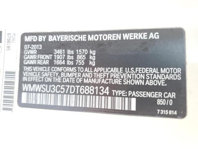 Photo 10 from auction – 2013 MINI COOPER with VIN WMWSU3C57DT688134