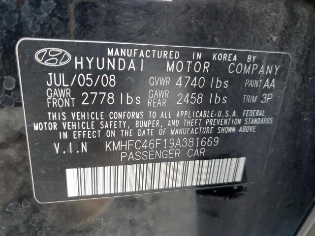 Photo 10 from auction – 2009 HYUNDAI AZERA SE with VIN KMHFC46F19A381669