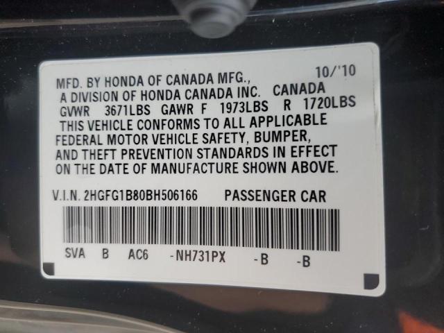 Photo 10 from auction – 2011 HONDA CIVIC EX with VIN 2HGFG1B80BH506166