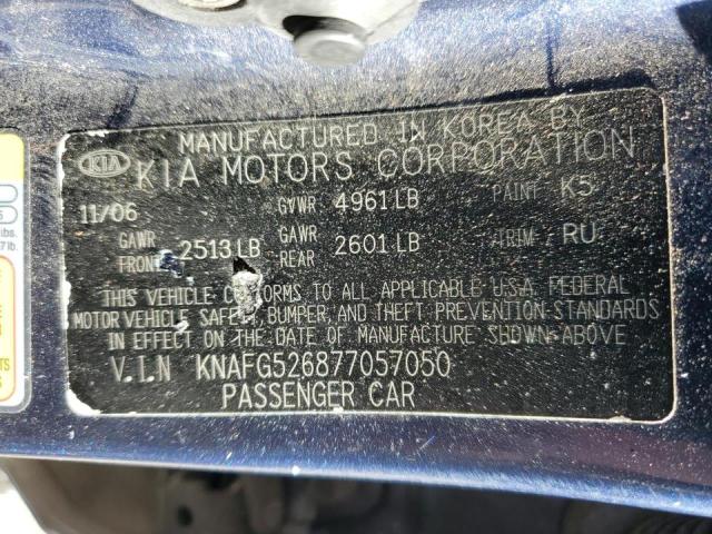Photo 10 from auction – 2007 KIA RONDO LX with VIN KNAFG526877057050