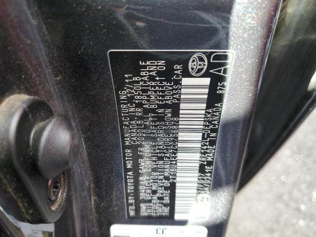 Photo 10 from auction – 2012 TOYOTA COROLLA with VIN 2T1BU4EE7CC756878